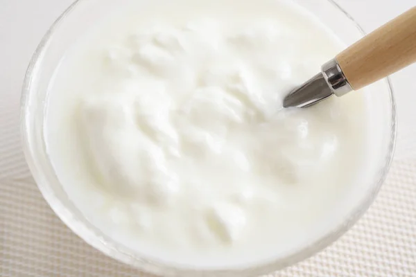 Healthy Delicious White Yoghurt — Stock Photo, Image