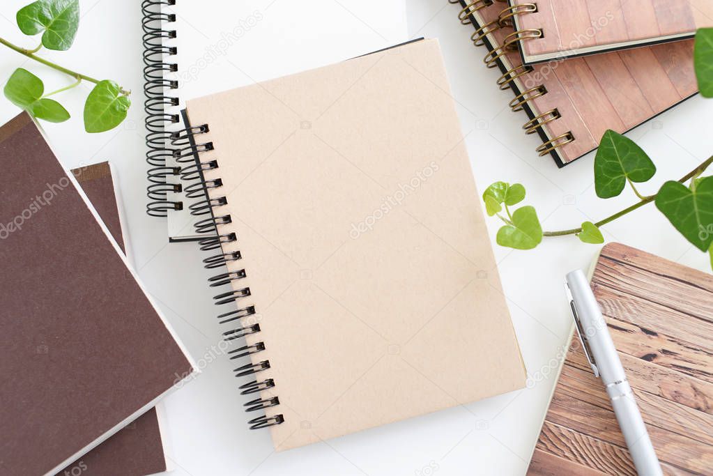 Notebooks on the desk