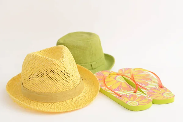 Sombreros Moda Con Chanclas — Foto de Stock