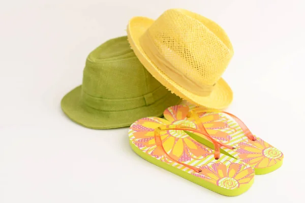 Sombreros Moda Con Chanclas — Foto de Stock