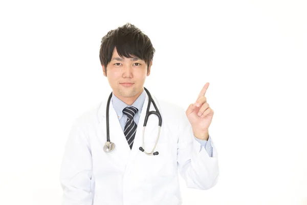 Işaret Eden Asya Tıp Doktoru — Stok fotoğraf
