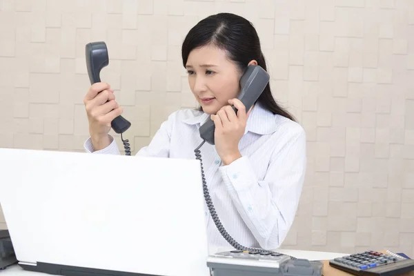 Tired Stressed Asian Business Woman — Stock Photo, Image