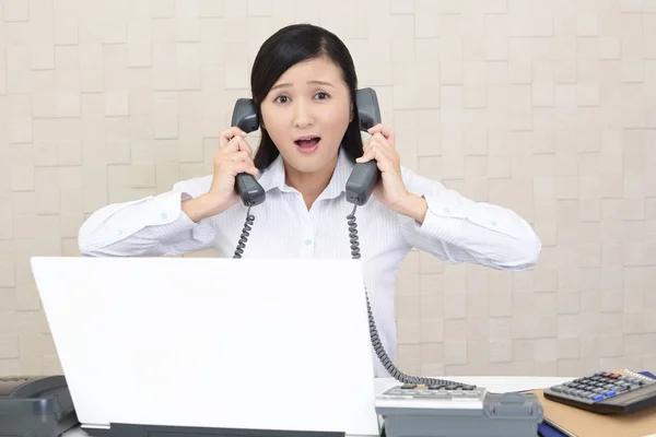 Tired Stressed Asian Business Woman — Stock Photo, Image