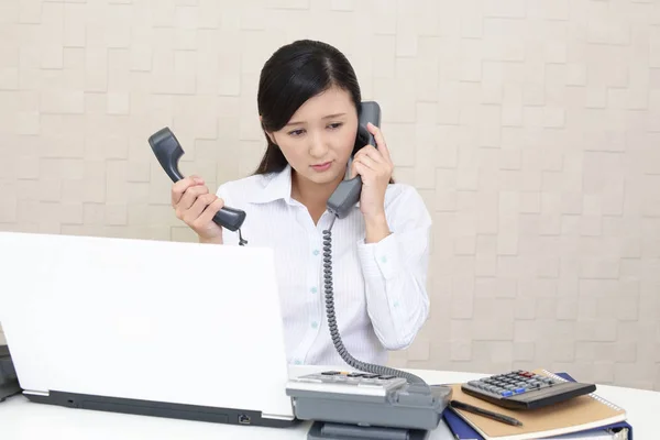 Tired Stressed Asian Business Woman — Stock Photo, Image