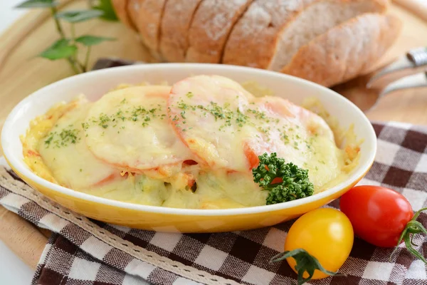 Delicioso Gratinado Patata Con Pan — Foto de Stock