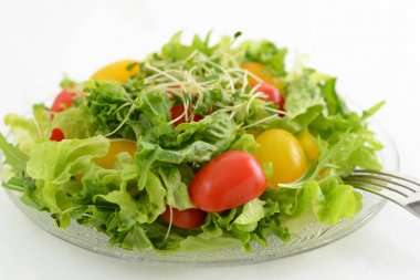 Sağlıklı ve lezzetli taze sebze salatası