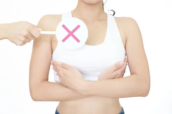 乳房ケアをしている女性 — ストック写真