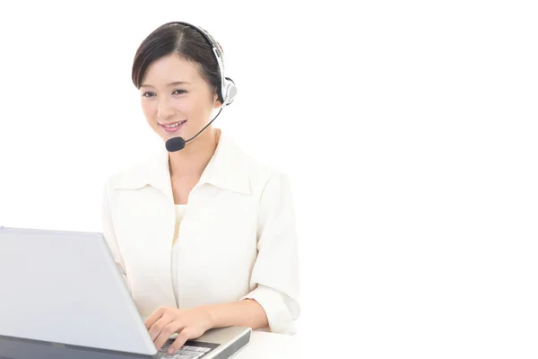 Smiling Call Center Operator — Stock Photo, Image
