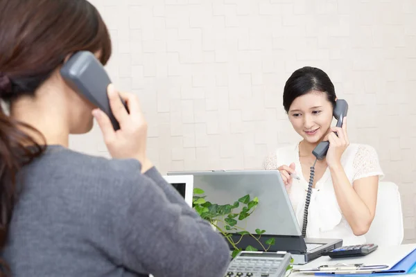 Two Business Women Office Working — Stock Photo, Image