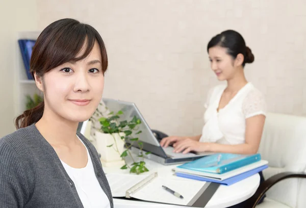 Two Business Women Office Working — Stock Photo, Image
