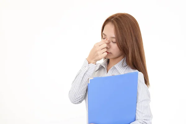 Business Woman Eyestrain — Stock Photo, Image