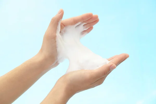 Foam Soap Female Hands — Stock Photo, Image