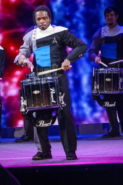 ATLANTA, GA, EUA, MARÇO 4, 2014 - Spirit Drum and Bugle Corps ensemble play at Microsoft Convergence conference opening in Georgia Congress Center on March 4, 2014 in Atlanta, GA, USA — Fotografia de Stock