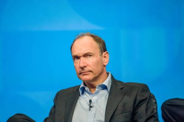 Orlando, Florida - 18 Ocak 2012: Mucit ve kurucusu World Wide Web efendim Tim Berners-Lee sunar bir adresi IBM Lotusphere 2012 toplantısına 18 Ocak 2012 tarihinde. Sosyal Web hakkında konuşuyor