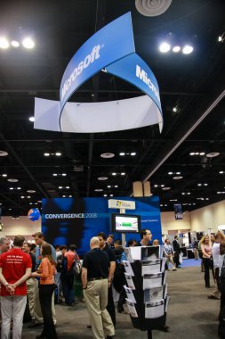 San Diego, California - 11 Mart 2007: Sergisi, kare Microsoft Convergence Konferansı 11 Mart 2007, San Diego, Kaliforniya, Microsoft Booth şirket