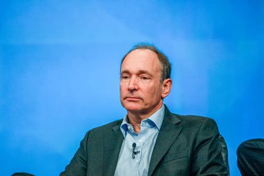 Orlando, Florida - 18 Ocak 2012: Mucit ve kurucusu World Wide Web efendim Tim Berners-Lee sunar bir adresi IBM Lotusphere 2012 toplantısına 18 Ocak 2012 tarihinde. Sosyal Web hakkında konuşuyor