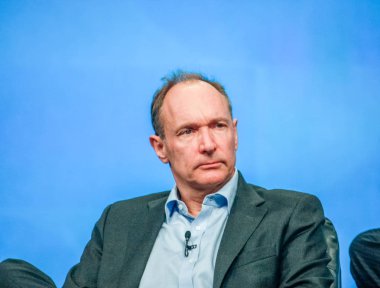 Orlando, Florida - 18 Ocak 2012: Mucit ve kurucusu World Wide Web efendim Tim Berners-Lee sunar bir adresi IBM Lotusphere 2012 toplantısına 18 Ocak 2012 tarihinde. Sosyal Web hakkında konuşuyor