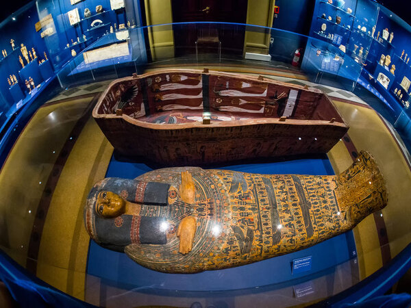 MOSCOW, RUSSIA - JAN 14, 2020: Archaeological finds in Egyptian 