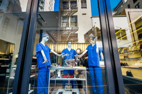San Francisco Сша Oct 2012 Дурні Люди Одягнені Сині Медичні — стокове фото
