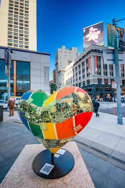 San Francisco Usa Sept 2013 Art Installation Hearts Sculpture Inspired 스톡 이미지