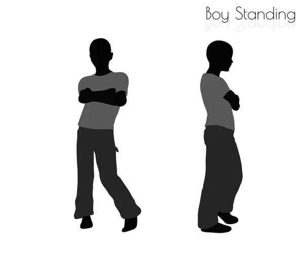 Boy in Standing pose on white background — Stock Vector