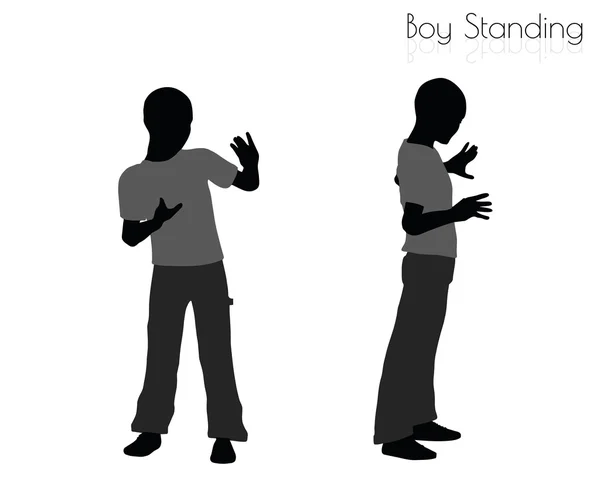 Boy in Standing pose on white background — Stock Vector