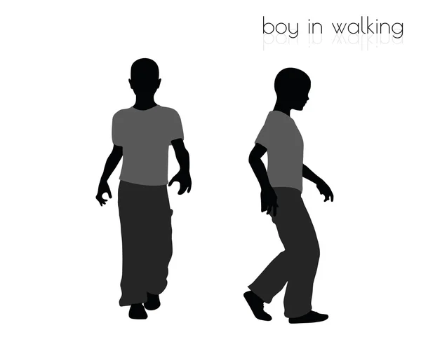 Boy in walking pose on white background — Stock Vector