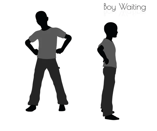 Boy in Waiting pose on white background — Stock Vector