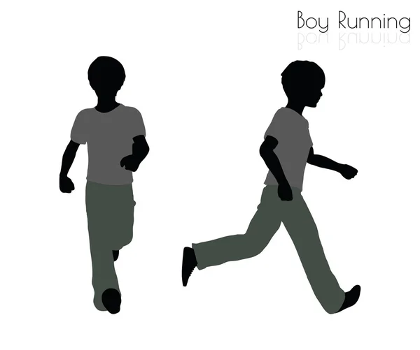 Boy in Running pose on white background — Stock Vector