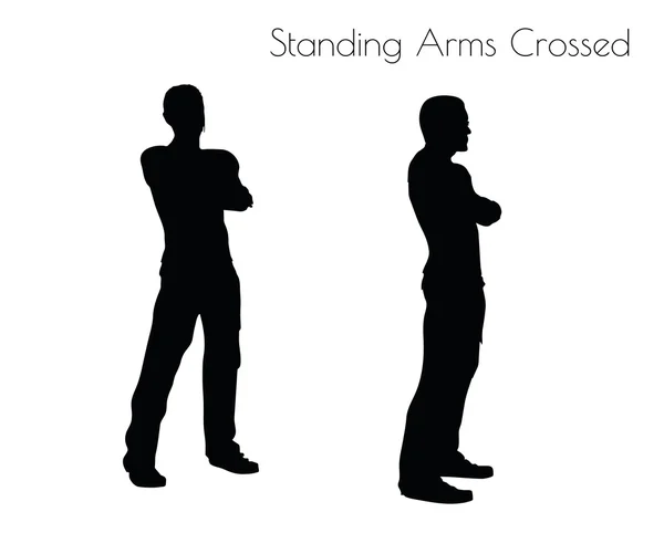 Man in Standing Arms Crossed  pose on white background — Stock vektor