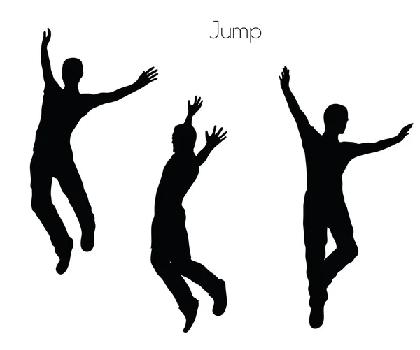 Man in Jump  pose on white background — Stock vektor