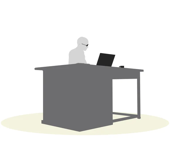 Une femme d'affaires assise à un bureau — Image vectorielle
