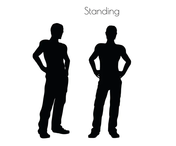 Man in Standing  pose on white background — Stock vektor