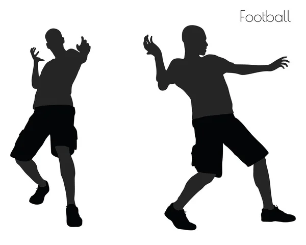 Man in Football pose on white background — Stock Vector