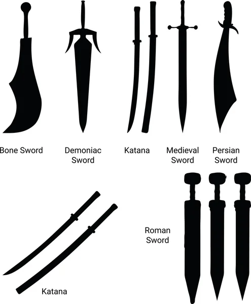 Illustration vectorielle des épées — Image vectorielle