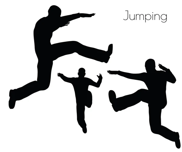 Man in Jumping Azione posa — Vettoriale Stock