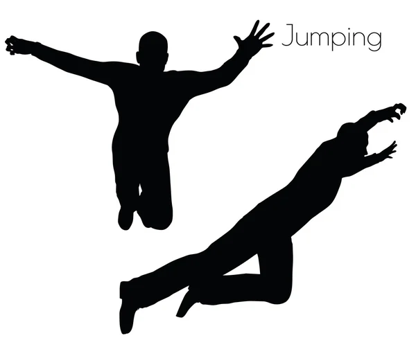 Man in Jumping Azione posa — Vettoriale Stock