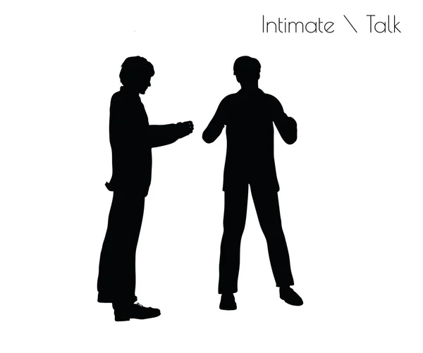 男人在谈话亲密交谈的姿势 — 图库矢量图片