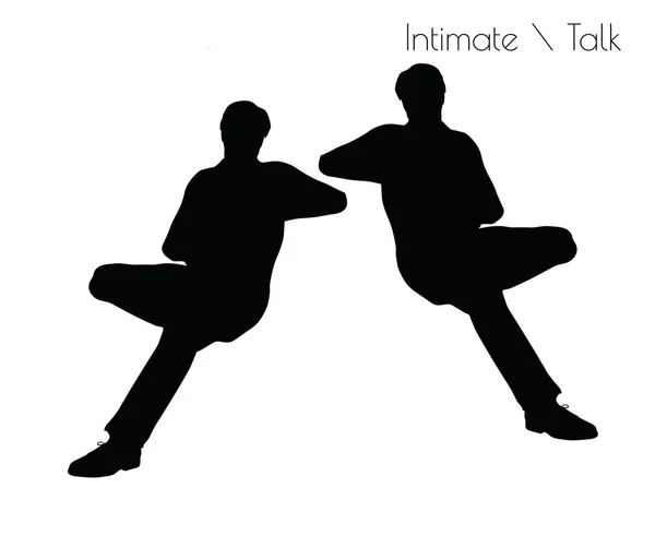 Man in Conversation Intimate Talk  pose — Stock Vector