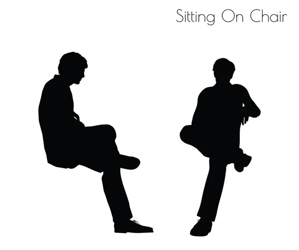 Człowiek w pozie siedzi pozować na krzesło — Wektor stockowy