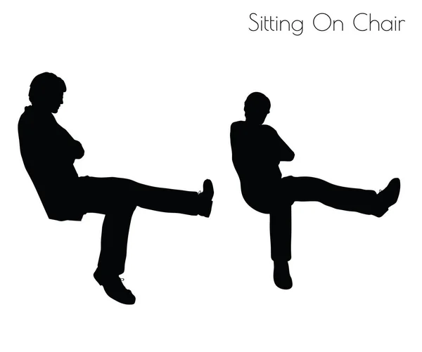 Człowiek w pozie siedzi pozować na krzesło — Wektor stockowy
