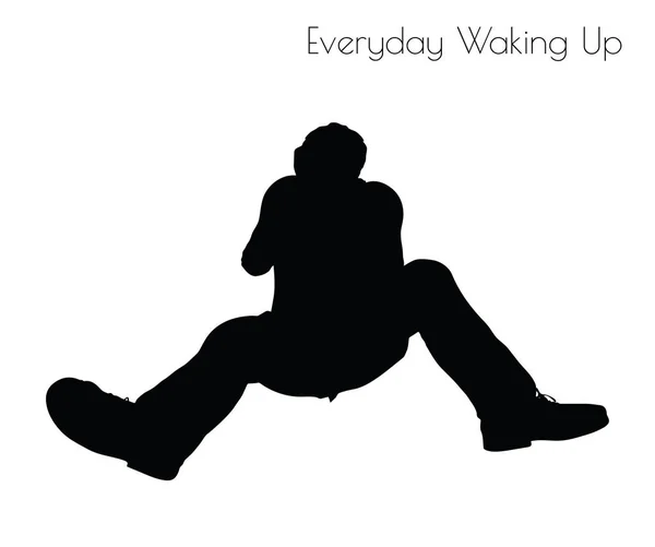 Man in Everyday Waking Up pose — Stock Vector