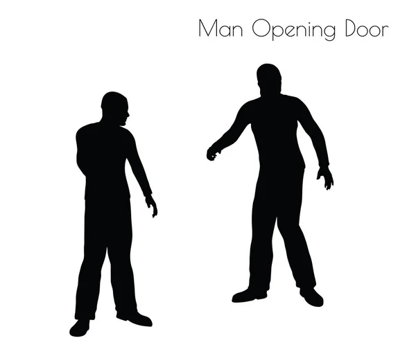 Man in Opening Door pose — Stock Vector