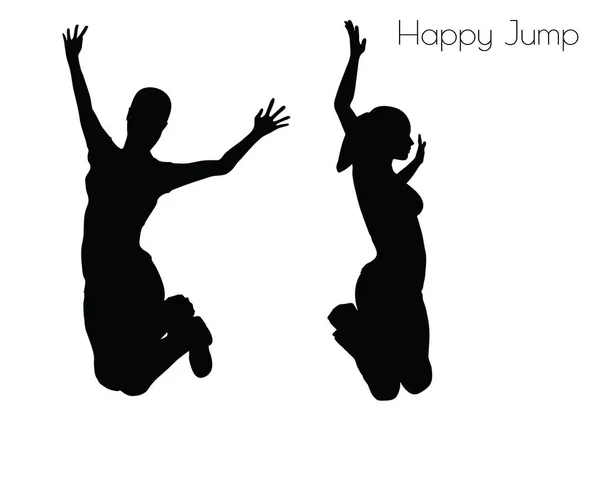 Woman in Happy Jump pose — Stock Vector