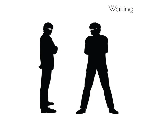 Man in Waiting pose — Stock Vector