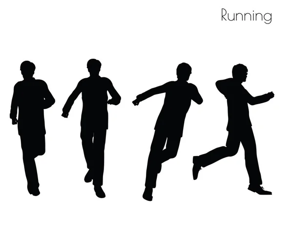 Mannen i löpning pose — Stock vektor