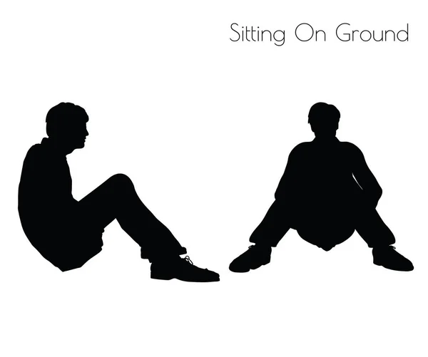 Man in Sitting Pose On Ground Royalty Free Stock Illustrations