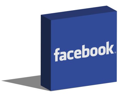3d form zemin üzerinde Facebook logo