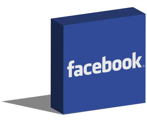 Logo di Facebook in forma 3d a terra — Vettoriale Stock