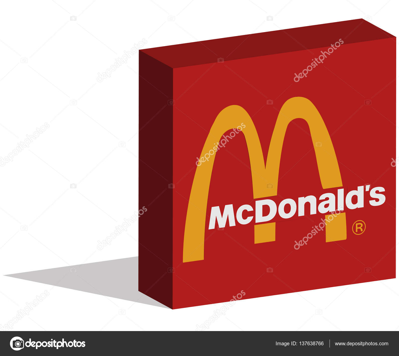 Mcdonald S Logotype In 3d Form On Ground Stock Vector